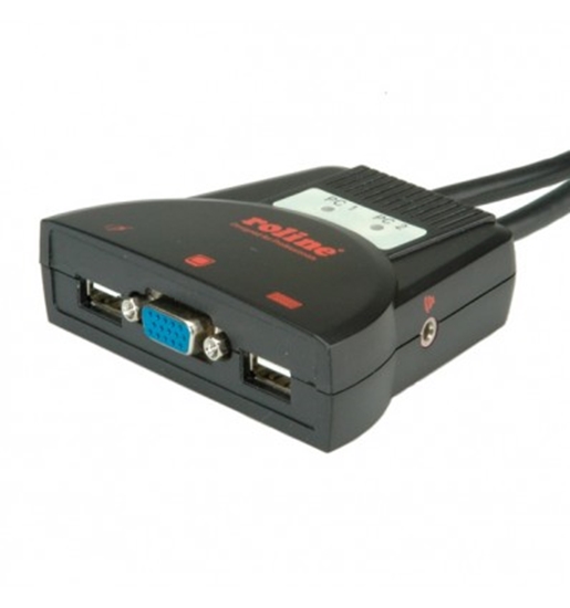 Изображение ROLINE KVM Switch "Star" 1 User - 2 PCs, Audio, USB