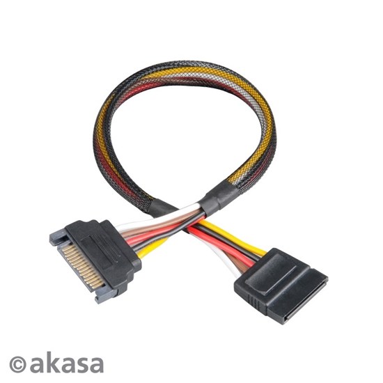 Picture of Akasa Sata Power Cable Extension Black 0.3m