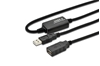 Изображение DIGITUS USB 2.0 Verlängerungskabel Typ A -A  St/Bu  10m,  sw