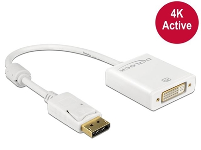 Attēls no Delock Adapter Displayport 1.2 male  DVI female 4K Active white