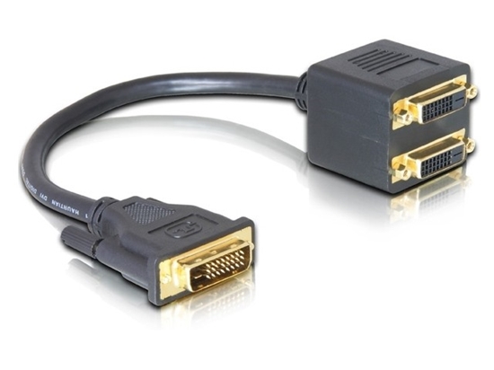 Picture of Delock Adapter DVI25 male to 2x DVI25 female