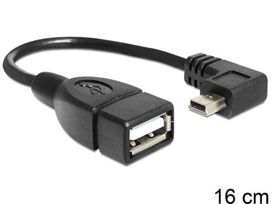 Picture of Delock Cable Mini USB male angled  USB 2.0-A female OTG 16 cm