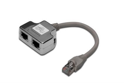 Attēls no DIGITUS Patchkabel Adapter Cat5e 2x RJ45 -> 1x RJ45 0.19m