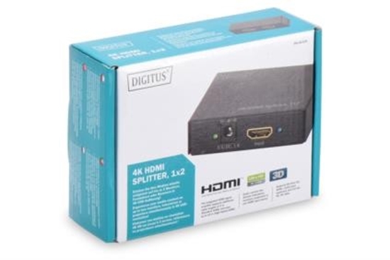 Picture of DIGITUS Splitter HDMI 1x2 4K bis zu 2Monitore    schwarz