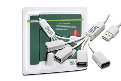 Изображение DIGITUS Slim Spider USB-Hub 4-Ports, 4 x USB A/F    DA-70216