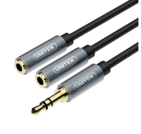 Picture of Kabel Unitek Jack 3.5mm - Jack 3.5mm x2 0.2m czarny (Y-C956ABK)