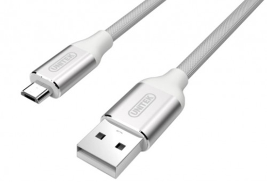 Изображение Kabel USB Unitek USB-A - microUSB 1 m Srebrny (Y-C4026ASL)