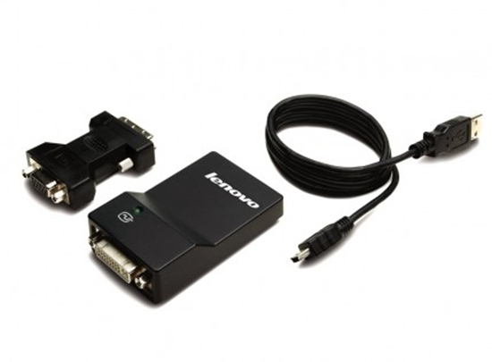 Picture of Lenovo USB 3.0 - DVI/VGA USB graphics adapter 2048 x 1152 pixels Black