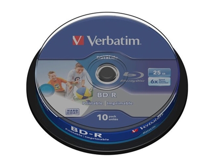 Attēls no 1x10 Verbatim BD-R Blu-Ray 25GB 6x Speed DL Wide Printable CB