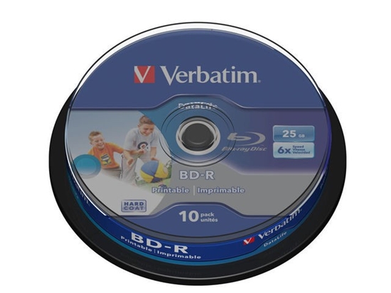 Picture of 1x10 Verbatim BD-R Blu-Ray 25GB 6x Speed DL Wide Printable CB