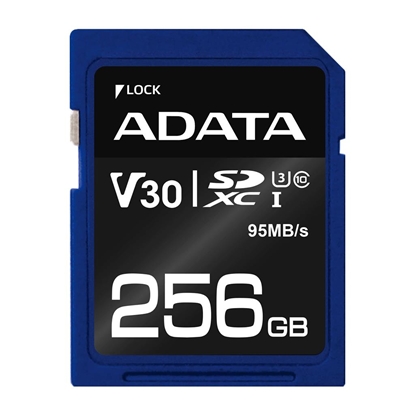 Attēls no ADATA 256GB SDXC UHS-I U3 V30S 95MB/60MB