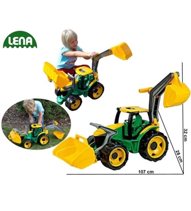 Attēls no Traktors LENA MAXI ar kausu un iekrāvēju 107 cm L02080 (kastē)