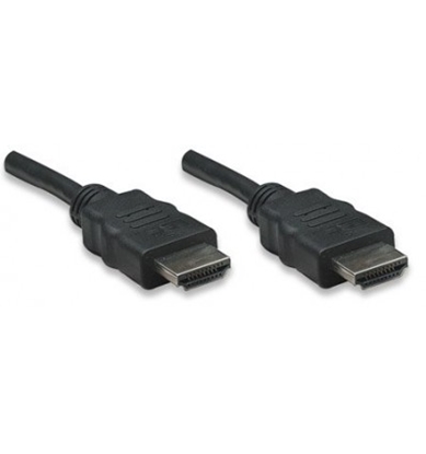 Attēls no Manhattan HDMI Cable, 4K@30Hz (High Speed), 15m, Male to Male, Black, Equivalent to Startech HDMM15M, Ultra HD 4k x 2k, Fully Shielded, Gold Plated Contacts, Lifetime Warranty, Polybag