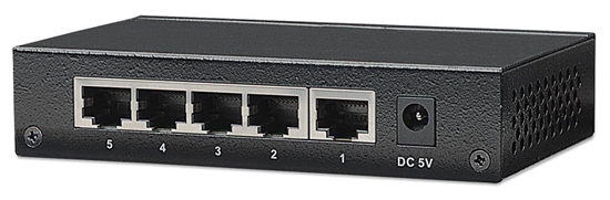 Picture of Intellinet 5-Port Gigabit Ethernet Switch, Metal (Euro 2-pin plug)