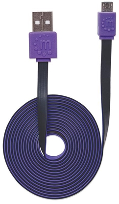 Picture of Manhattan 391368 USB cable 1 m USB 2.0 USB A Micro-USB B Black, Purple