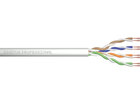 Изображение Kabel teleinformatyczny, patchcordowy, U/UTP kat.5e AWG26/7, linka, miedziany, PVC, 100m, szary