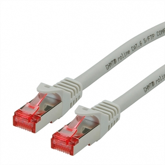 Picture of ROLINE S/FTP Patch Cord Cat.6 Component Level, LSOH, grey, 0.3 m