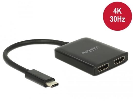 Изображение Delock USB Type-C™ Splitter (DP Alt Mode) > 2 x HDMI out 4K 30 Hz