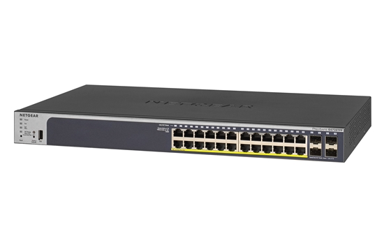 Picture of Netgear GS728TPP Managed L2/L3/L4 Gigabit Ethernet (10/100/1000) Power over Ethernet (PoE) 1U Black