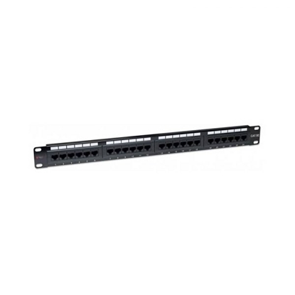 Изображение Patch panel 1U UTP 24xR J45 Cat.5e, czarny