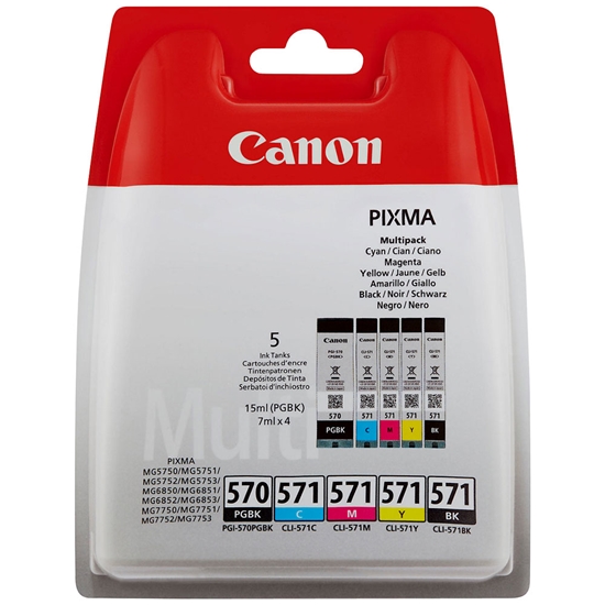 Picture of Canon CLI-571 Multipack ink cartridge 4 pc(s) Original Black, Cyan, Magenta, Yellow