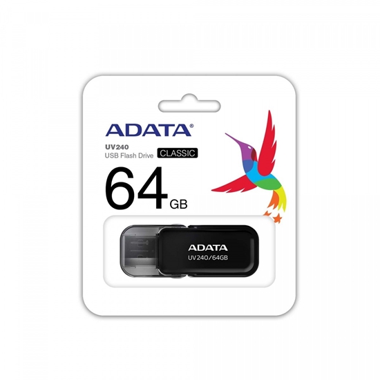 Изображение MEMORY DRIVE FLASH USB2 64GB/BLACK AUV240-64G-RBK ADATA