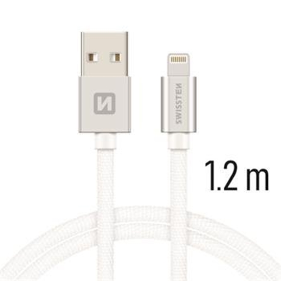 Picture of Swissten Textile Fast Charge 3A Lightning Data and Charging Cable 1.2m