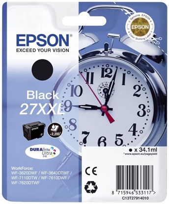 Attēls no Epson Singlepack Black 27XXL DURABrite Ultra Ink