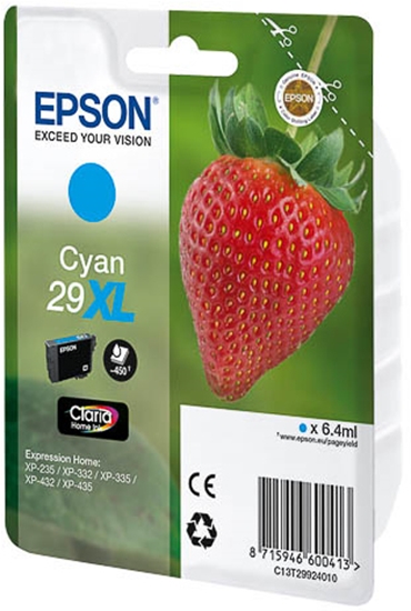 Изображение Epson Strawberry 29XL C ink cartridge 1 pc(s) Original High (XL) Yield Cyan