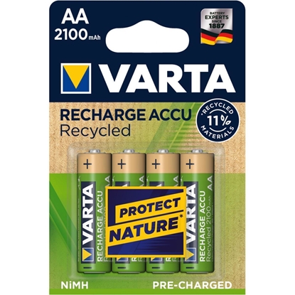 Attēls no 1x4 Varta RECHARGE ACCU Recycled 2100 mAH AA Mignon NiMH