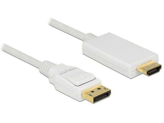 Picture of Delock Cable Displayport 1.2 male - High Speed HDMI-A male passive 4K 1 m white