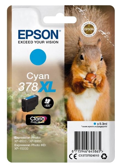 Picture of Epson ink cartridge cyan Claria Photo HD 378 XL    T 3792