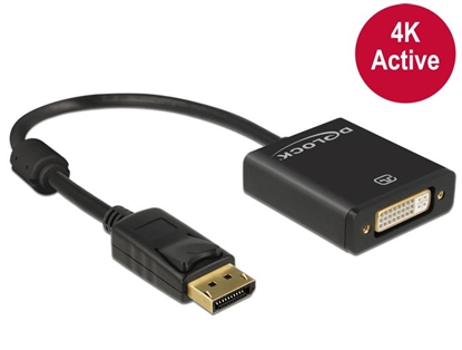 Attēls no Delock Adapter Displayport 1.2 male  DVI female 4K Active black