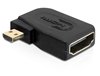 Picture of Delock Adapter High Speed HDMI with Ethernet - micro D male  A female angled sideways