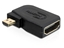 Picture of Delock Adapter High Speed HDMI with Ethernet - micro D male  A female angled sideways