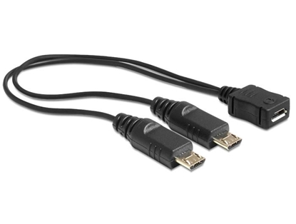 Изображение Delock Cable USB micro B female  2 x USB micro-B male 20.5 cm