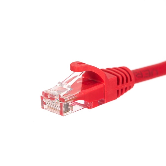 Изображение NetRack patchcord RJ45, osłonka zalewana, kat. 5e UTP, 15m czerwony (BZPAT15UR)