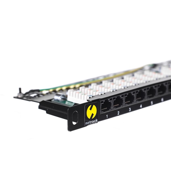 Picture of NetRack Patch panel 19'' 0,5U 24-porty Kat. 5e UTP Czarny (104-10)