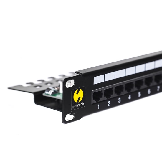 Picture of NetRack Patch panel 19'' 24-porty Kat. 6 UTP Czarny (104-08)