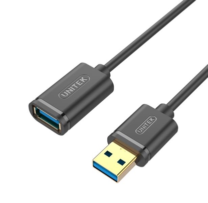 Изображение Kabel USB Unitek USB-A - USB-A 0.5 m Czarny (Y-C456GBK)