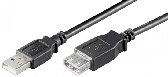 Изображение Kabel USB Techly USB-A - USB-A 0.3 m Czarny (686221)