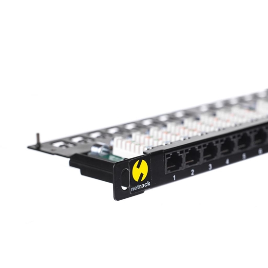 Изображение NetRack Patch panel 19'' 0,5U 24-porty Kat. 6 UTP Czarny (104-11)