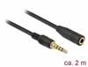 Picture of Delock Stereo Jack Extension Cable 3.5 mm 4 pin male to female 2 m black