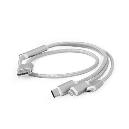 Picture of Kabel USB 3w1 do ładowania/1m/srebrny 
