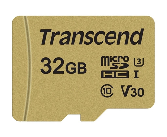 Изображение Transcend microSDHC 500S    32GB Class 10 UHS-I U3 V30 + Adapter