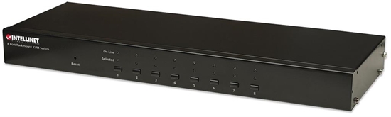 Picture of Intellinet 8-Port Rackmount KVM Switch, Combo USB + PS/2, On-Screen Display, Cables included (Euro 2-pin plug)