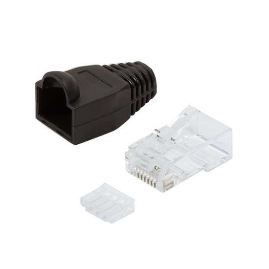 Изображение Wtyki RJ45 CAT.6 100szt. UTP z osłoną, czarne