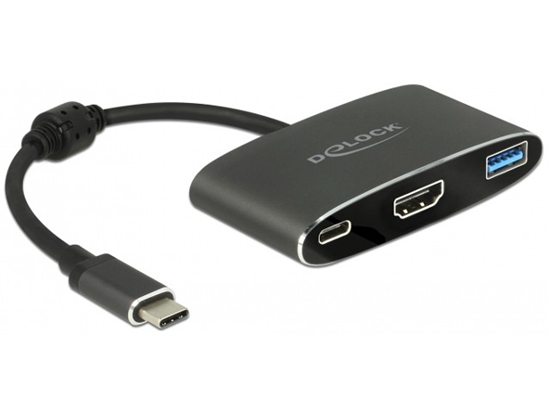 Picture of Delock Adapter USB Type-C™ male > HDMI female (DP Alt Mode) 4K 30 Hz + USB Type-A + USB Type-C™ PD