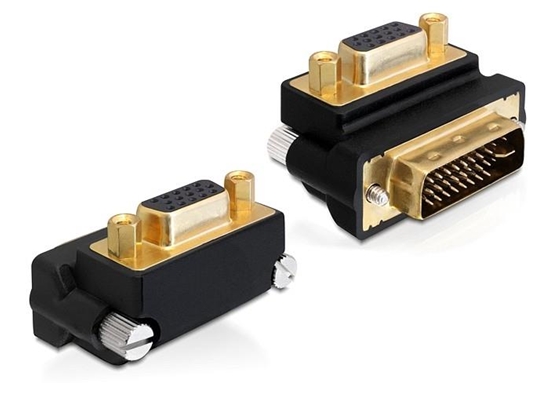 Изображение Delock Adapter VGA female  DVI 24+5 pin male 270 angled