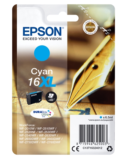 Изображение Epson ink cartridge XL cyan DURABrite Ultra T 163     T 1632